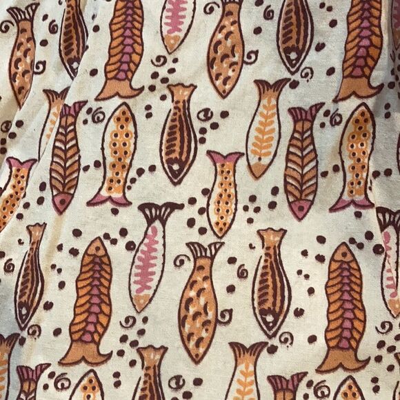 Tulip Clothing Logan Button Down Shirt Red Fish Print XS Made in India - Picture 4 of 14